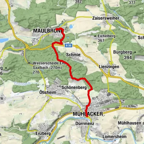 Klosterroute Nordschwarzwald Stage 1: Maulbronn-Mühlacker