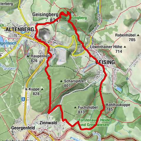 Altenberg, Geisingberg und Kohlhaukuppe