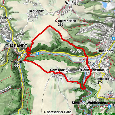 Freital, durch die Sommsdorfer Klamm über die Teufelskanzel zum Sonnentempel und Abstieg nach Tharandt. Weiter von Tharandt über die Johanneshöhe zurück.