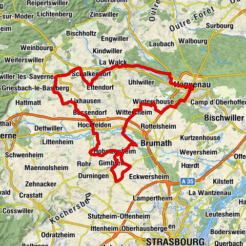 Boucle régionale Alsace à Vélo BR75 Du Val de Moder au Pays des Houblonnières
