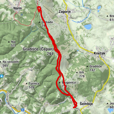 Podbrdo- Šinentabor nad Zagorjem -Gradišče- Podbrdo krožna pot