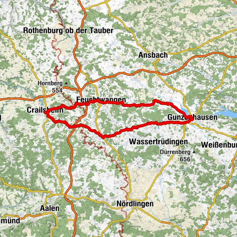 Crailsheim-Dinkelsbühl-Gunzenhausen-Feuchtwangen-Crailsheim
