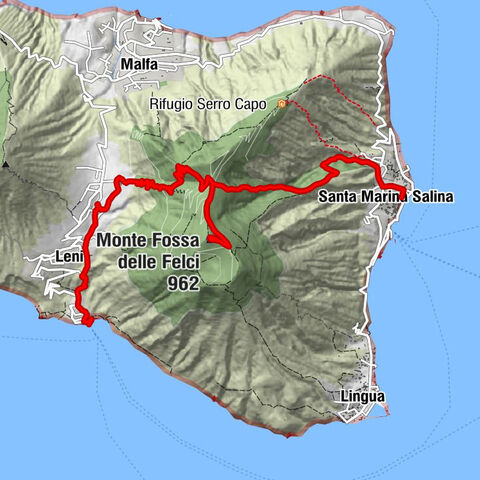 Santa Marina Salina - Monte Fossa delle Felci - Valdichiesa - Leni