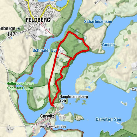 Carwitz - Hauptmannsberg - Zansen-Aussicht - Hullerbusch