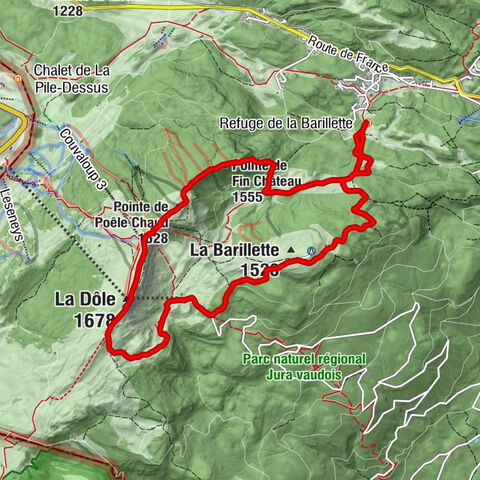 Gingins - Pointe de Poêle Chaud - La Dôle - La Barillette