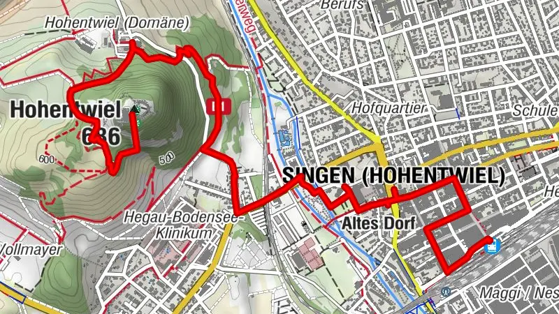 Scheffel Path Singen at Hohentwiel