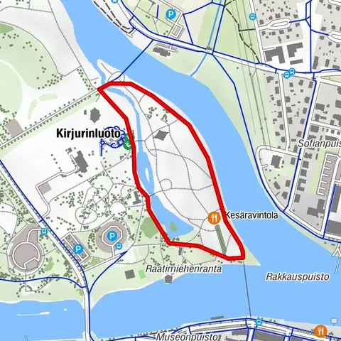 Kirjurinluodon lenkki (Kirjurinluoto route)