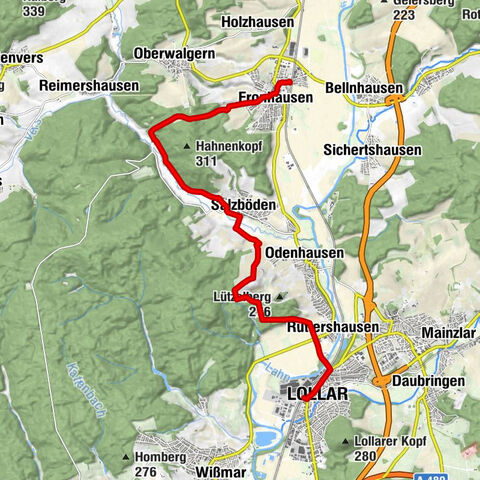 Lahnwanderweg 8th stage upstream Lollar - Fronhausen