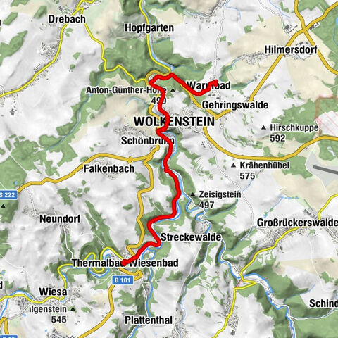 Spa trail in the Ore Mountains spa region