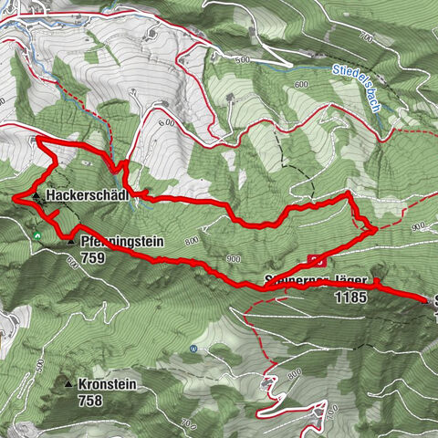 Steinerner Jäger (1185m) und Schieferstein (1206m) ab Parkplatz Hack
