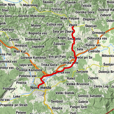 Cycling trail Novo Mesto - Žbure