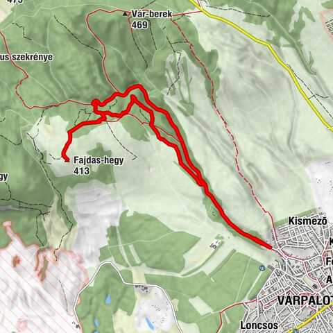 Várpalota - Várvölgyi 1. sz. barlang - Vár-völgyi 2. sz. barlang - Fajdas-hegy