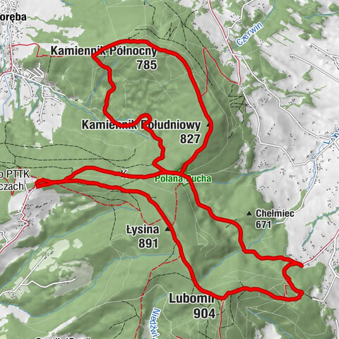 Węglówka - Lubomir - Kamiennik Południowy - Lipnik