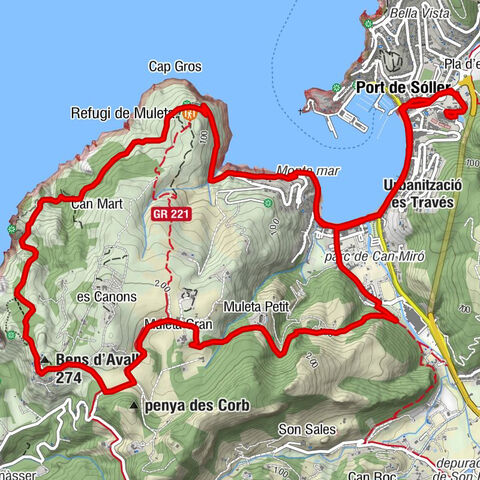 Sant Ramon de Penyafort - Port de Sóller - Refugi de Muleta - Bens d'Avall