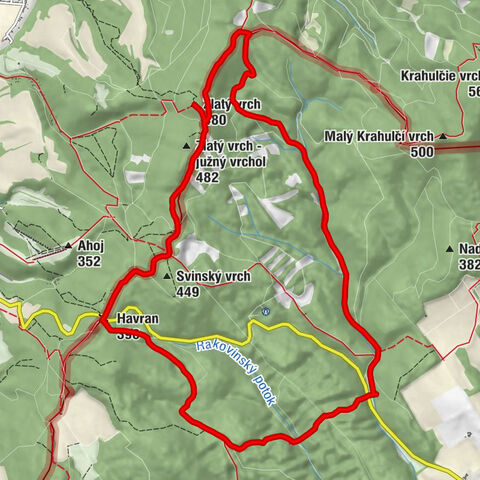 Čertova pec - Havran - Zlatý vrch - južný vrchol - Zlatý vrch