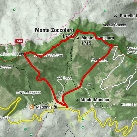 Grotta del Coniglio - Monte Zoccolaro - Monte Pomiciaro - Cascata dell'Acquarocca