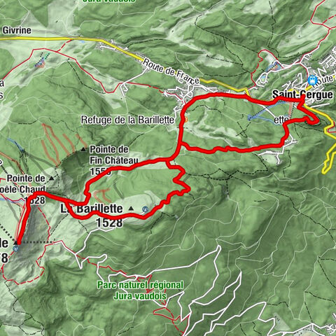 Saint-Cergue - La Barillette - Col de Porte - La Dôle