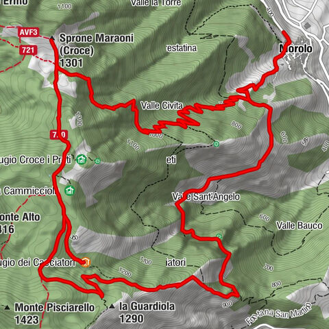Morolo - Eremo Sant'Angelo - Rifugio dei Cacciatori - Sprone Maraoni (Croce)