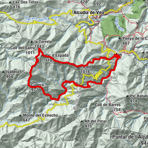 Aín - Penya del Pastor - Picaio - Pic d'Espadà