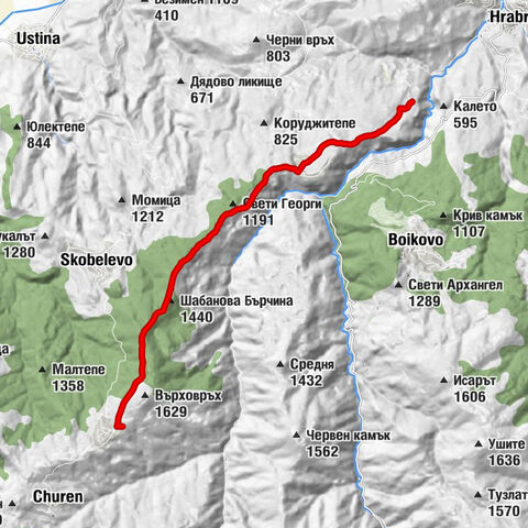 х.Върховръх - Шабанова Бърчина - Св. Богородица - Академик