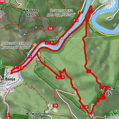Планинарски дом ПД „Каблар“ - Планинарски дом „Богољуб Ћурић” - Овчар - Манастир Преображење