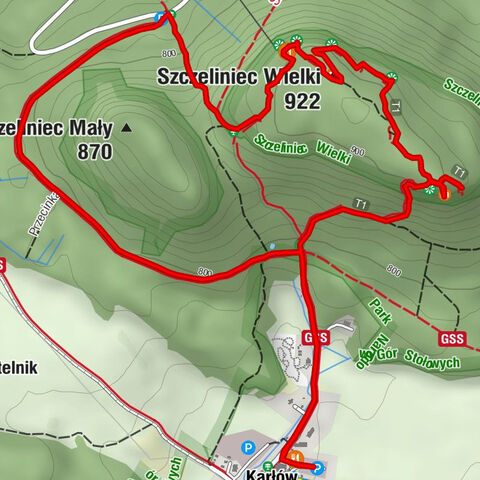 Karłów - Schronisko PTTK "Na Szczelińcu" - Szczeliniec Wielki