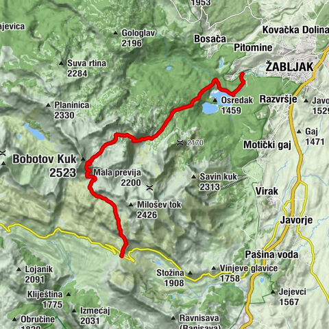 Sedlo - Uvita greda - Lučin vrh - Perila