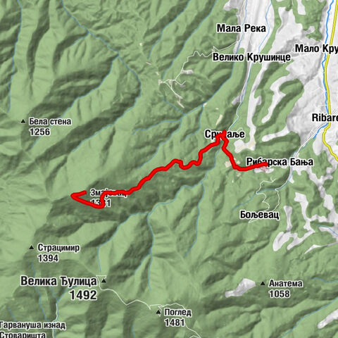 Рибарска Бања - Brunara Trucko - Срндаље - Змајевац