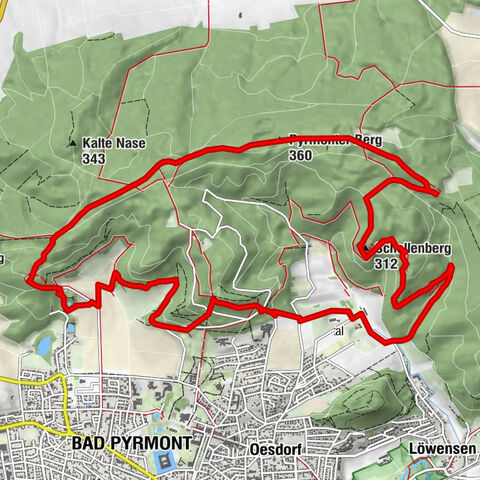 Nature park hiking trail “Great Pyrmonter Mountain Route,” 15.5 km