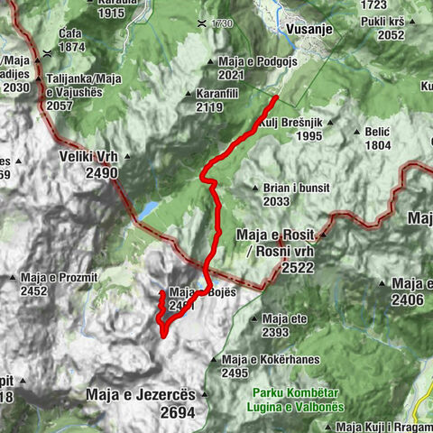 Opština Gusinje - Zastan Karaula - Katun Zastan - Maja e Bojës