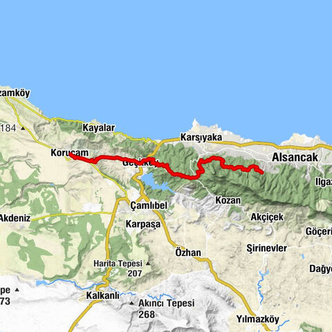 Koruçam - Ağıburnu Tepesi - Bora Tepesi - Lapta Baspinar Parkuru hiking trail