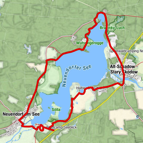 Alt-Schadow - Stary Škódow - Zum Seeblick - Forsthaus Tschinka - Neuendorf am See