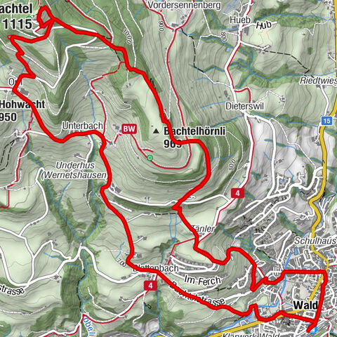 Wald ZH - St. Margarethen - Bachtel - Bachtelhörnli