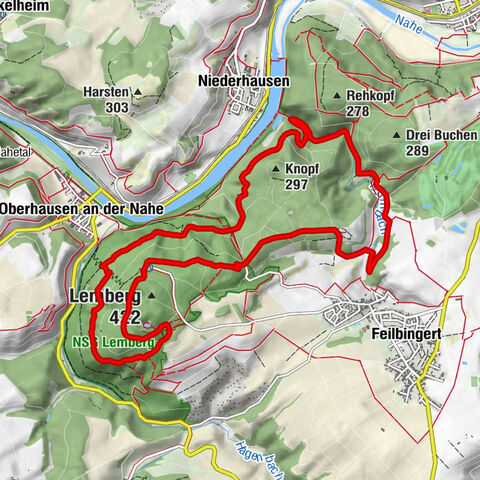 Waldgasthaus "Lemberghütte" - Aussichtspunkt Mercurtempel - "Schönster Naheblick" - Schlafender Riese