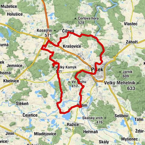 Písek - Velký Kamýk - Na Vršku - Vnitřní Město