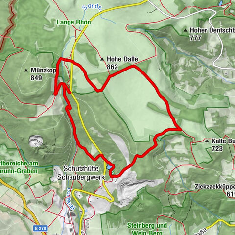Bischofsheim i.d.Rhön - Teufelsmühle - Fischerhütte am Rothsee - Jagdschloss Holzberg