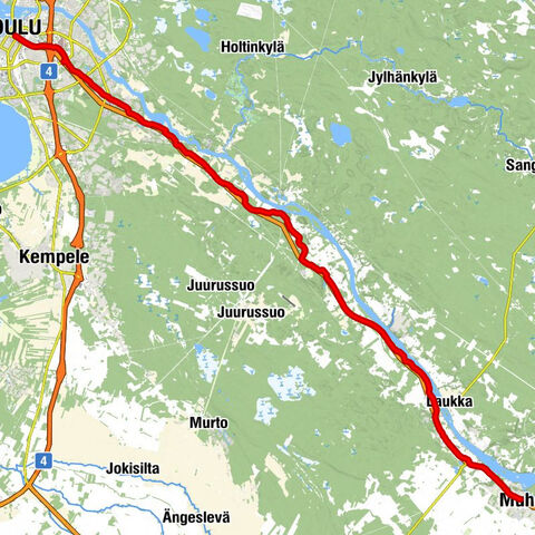 Oulu - Maikkulan kappeli - Riihikylä - Muhos
