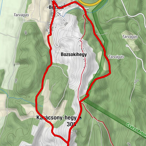 Bozsok - Karácsony-hegy - Botfaihegy - Zalaegerszeg