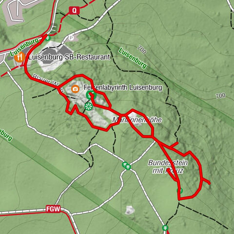 Apfelbrunnen - Burgplateau Altes Schloss - Bundesstein mit Kreuz - Wunsiedel
