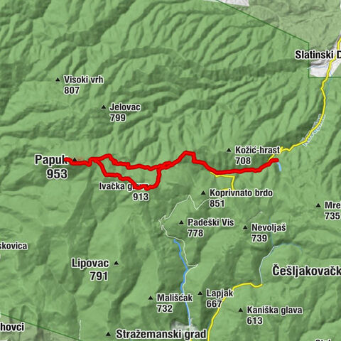 Planinarski dom Jankovac - Skakavac - Ivačka glava - Papuk