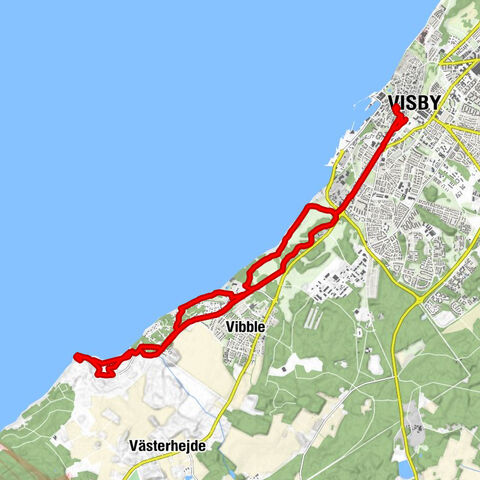 Visby - Hällarna - Visborgsstaden - Högklint