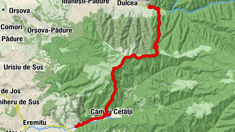 Brădețelu - Culmea Ciorolab - Câmpu Cetății - Eremitu