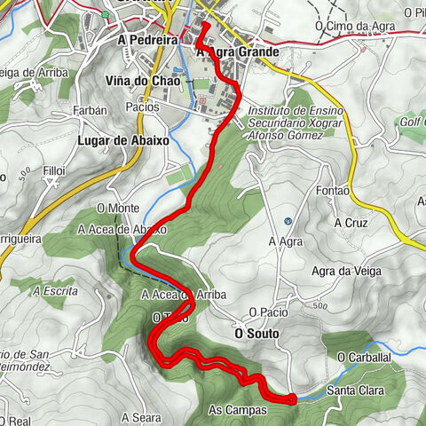 Sarria - A Ponte Ribeira - A Agra Grande - A Ribela