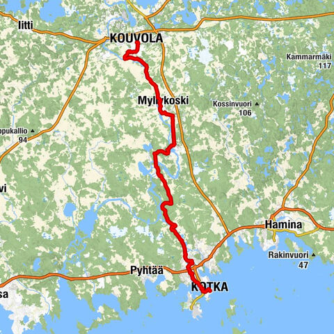 Kotka - Ravintola Munkkisaari - Inkeroisten tehtaankirkko - Keskusta