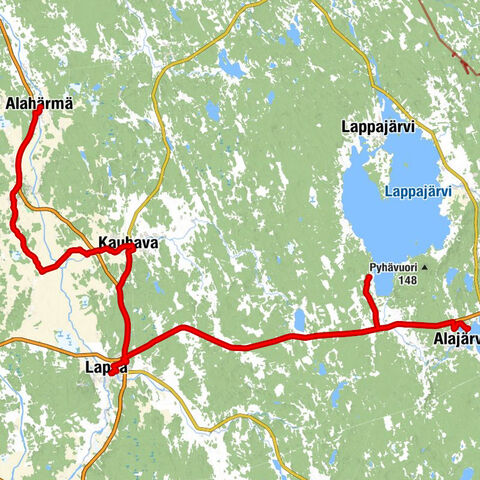 Pekkola - Kanavan Kevari - Lapua - Alahärmä
