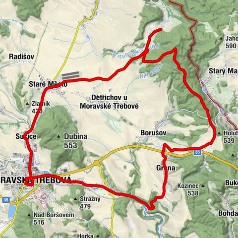 Petrušov - Kaple Panny Marie - Karlín - Moravská Třebová