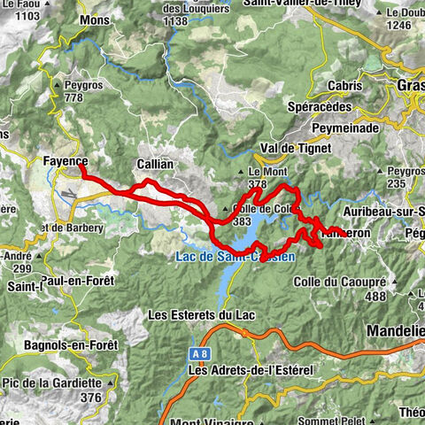 Tourrettes - Les esclapières - Le Lac - Chapelle Saint-Cassien des Bois