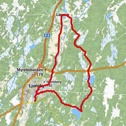 Skinnarebacken - Ljungby - Ågårdsberget - Missionskyrkan