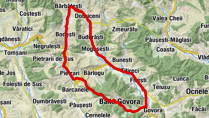 Bunești - Dealul Dobricenilor - Bisercia Adventistă Dobriceni - Stoenești