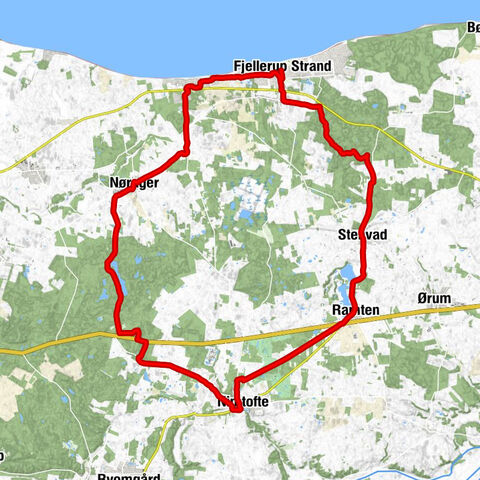 Fjellerup Strand - Nørager Kirke - Nimtofte Kirke - Fjellerup Kirke